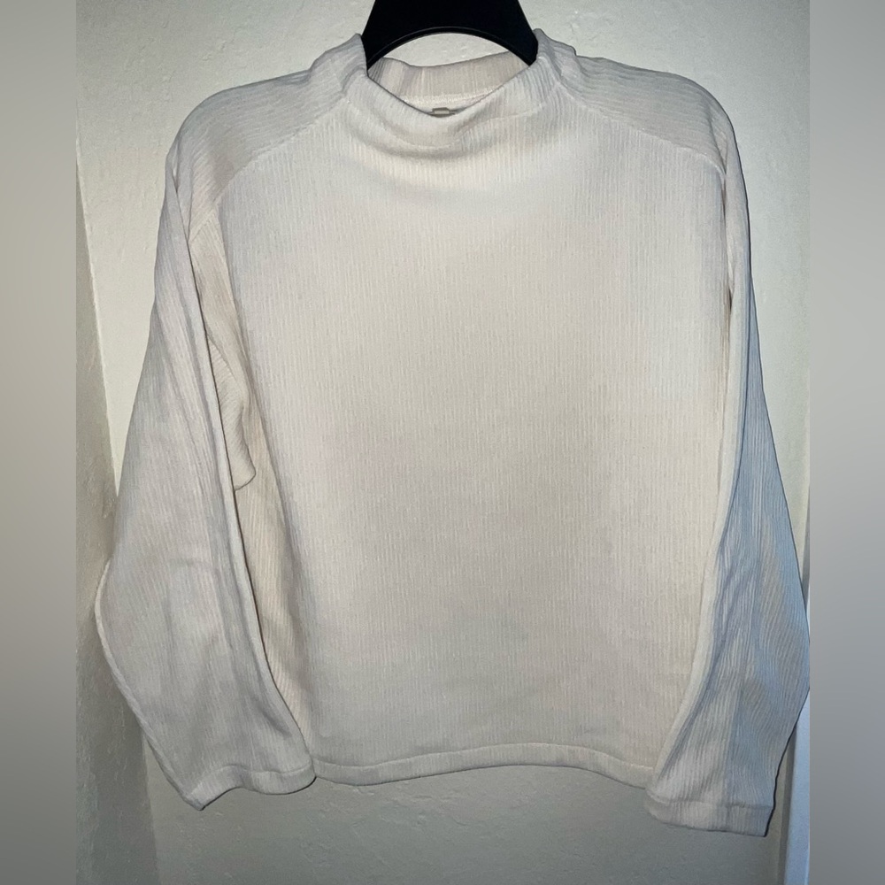 Madewell White Turtleneck Sweater Soft Cotton Blend